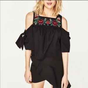 Zara embroidered top